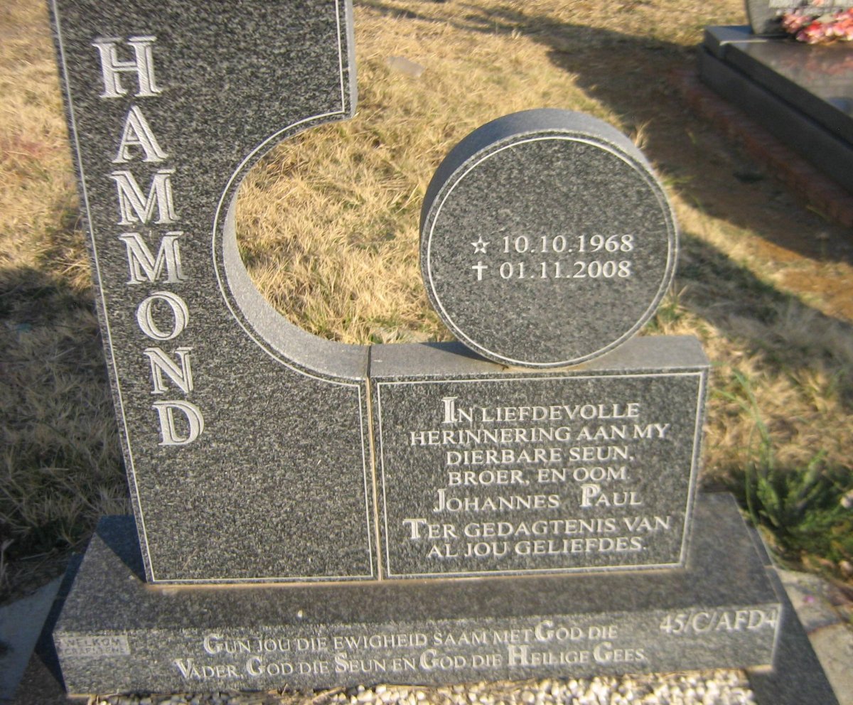 HAMMOND Johannes Paul 1968-2008