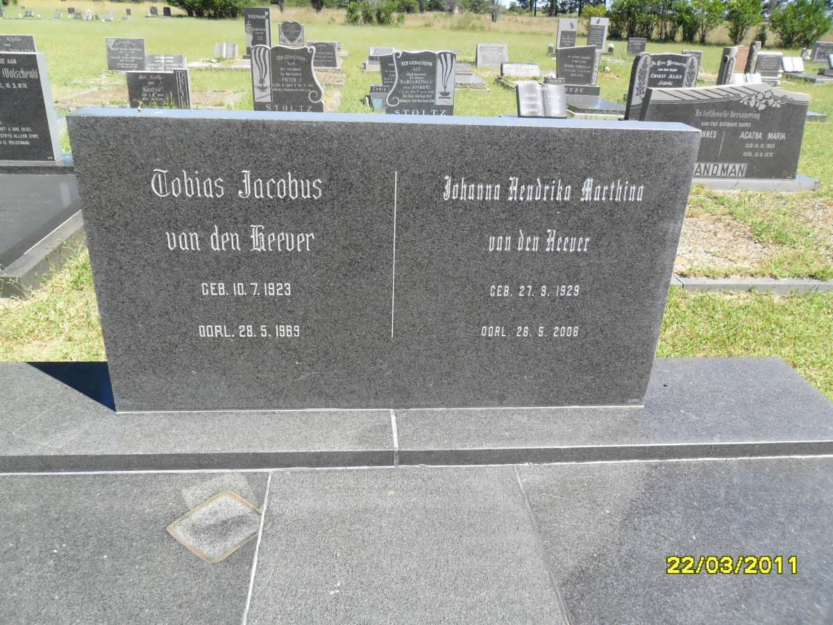 HEEVER Tobias Jacobus, van den 1923-1969 &amp; Johanna Hendrika Marthina 1929-2006