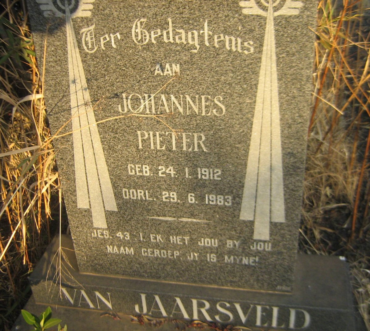 JAARSVELD Johannes Pieter, van 1912-1983