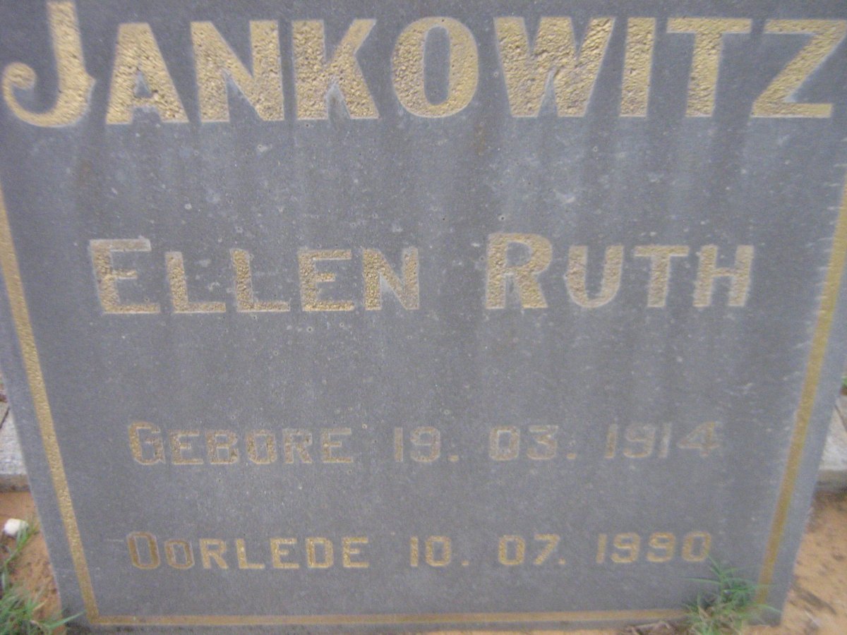 JANKOWITZ Ellen Ruth 1914-1990