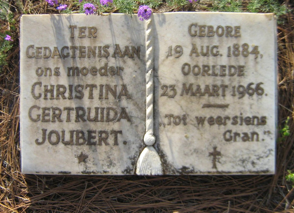 JOUBERT Christina Gertruida 1884-1966