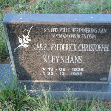 KLEYNHANS Carel Frederick Christoffel 1926-1988