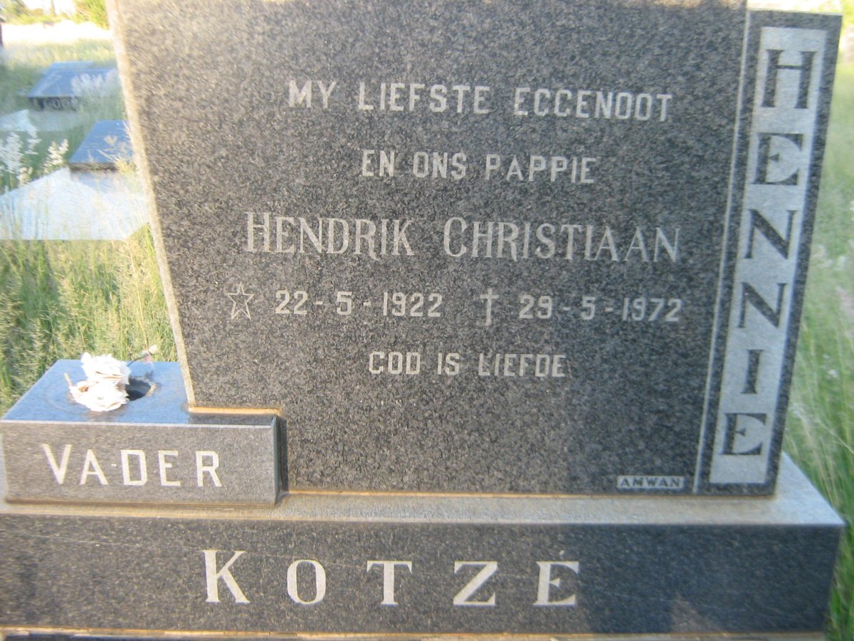 KOTZE Hendrik Christiaan 1922-1972