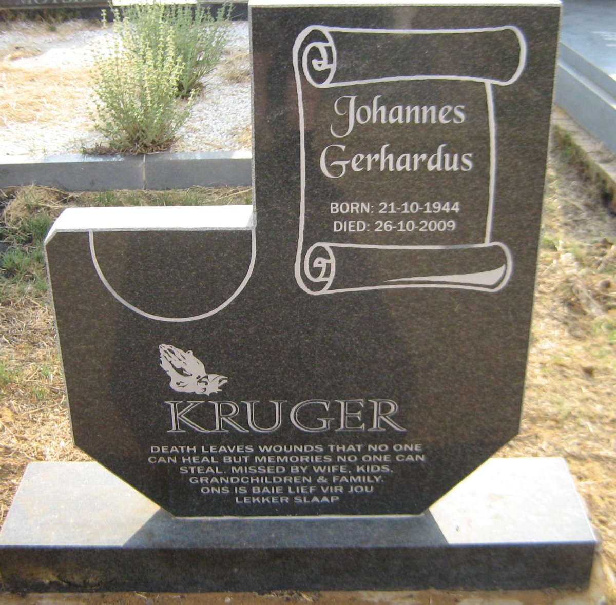 KRUGER Johannes Gerhardus 1944-2009