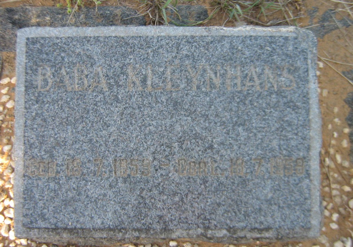 KLEYNHANS Baba 1959-1959