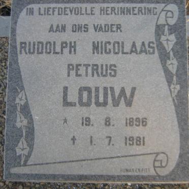 LOUW Rudolph Nicolaas Petrus 1896-1981