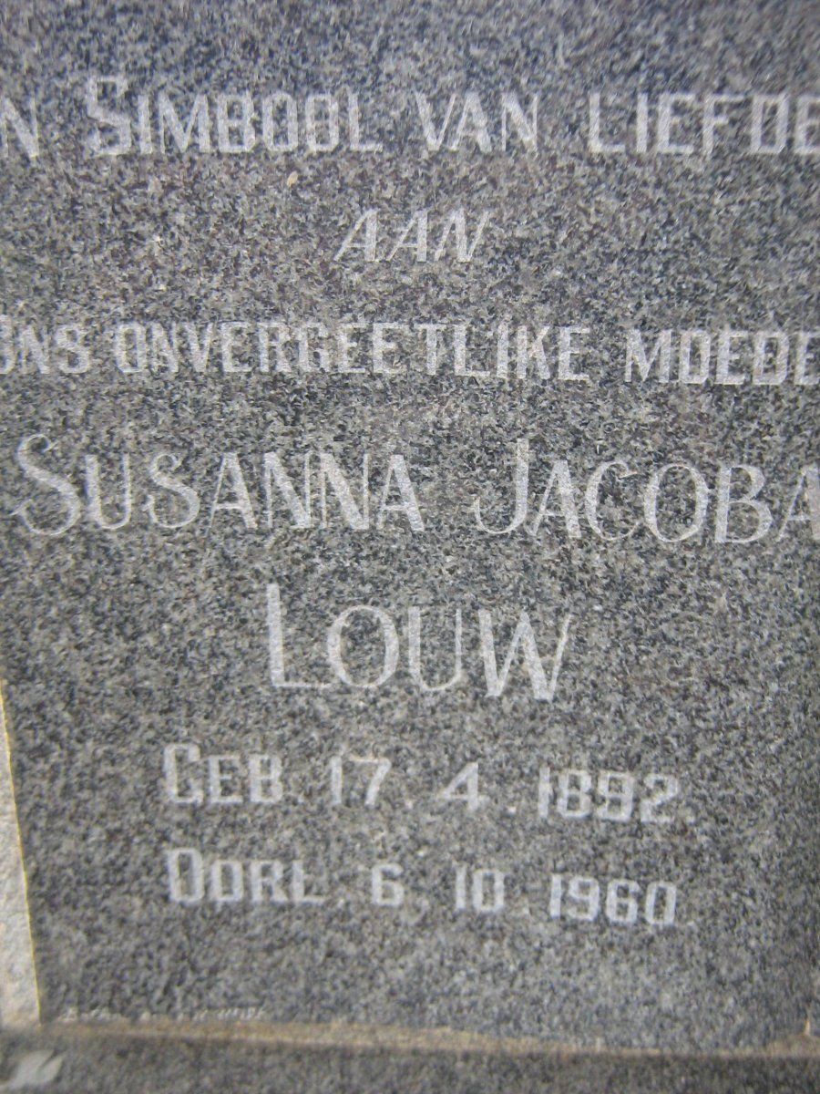 LOUW Susanna Jacoba 1892-1960