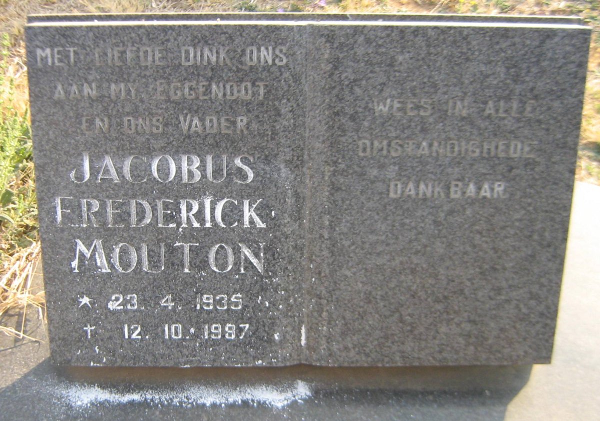 MOUTON Jacobus Frederick 1935-1987