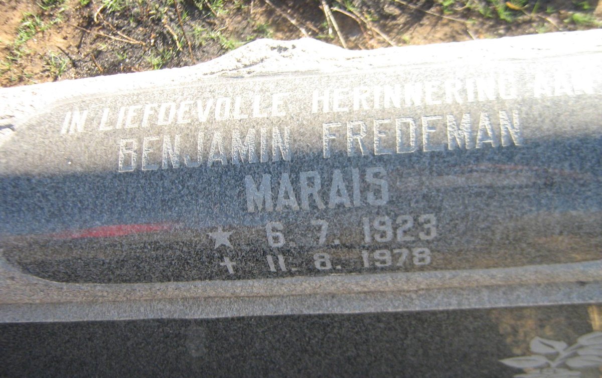 MARAIS Benjamin Fredeman 1923-1978