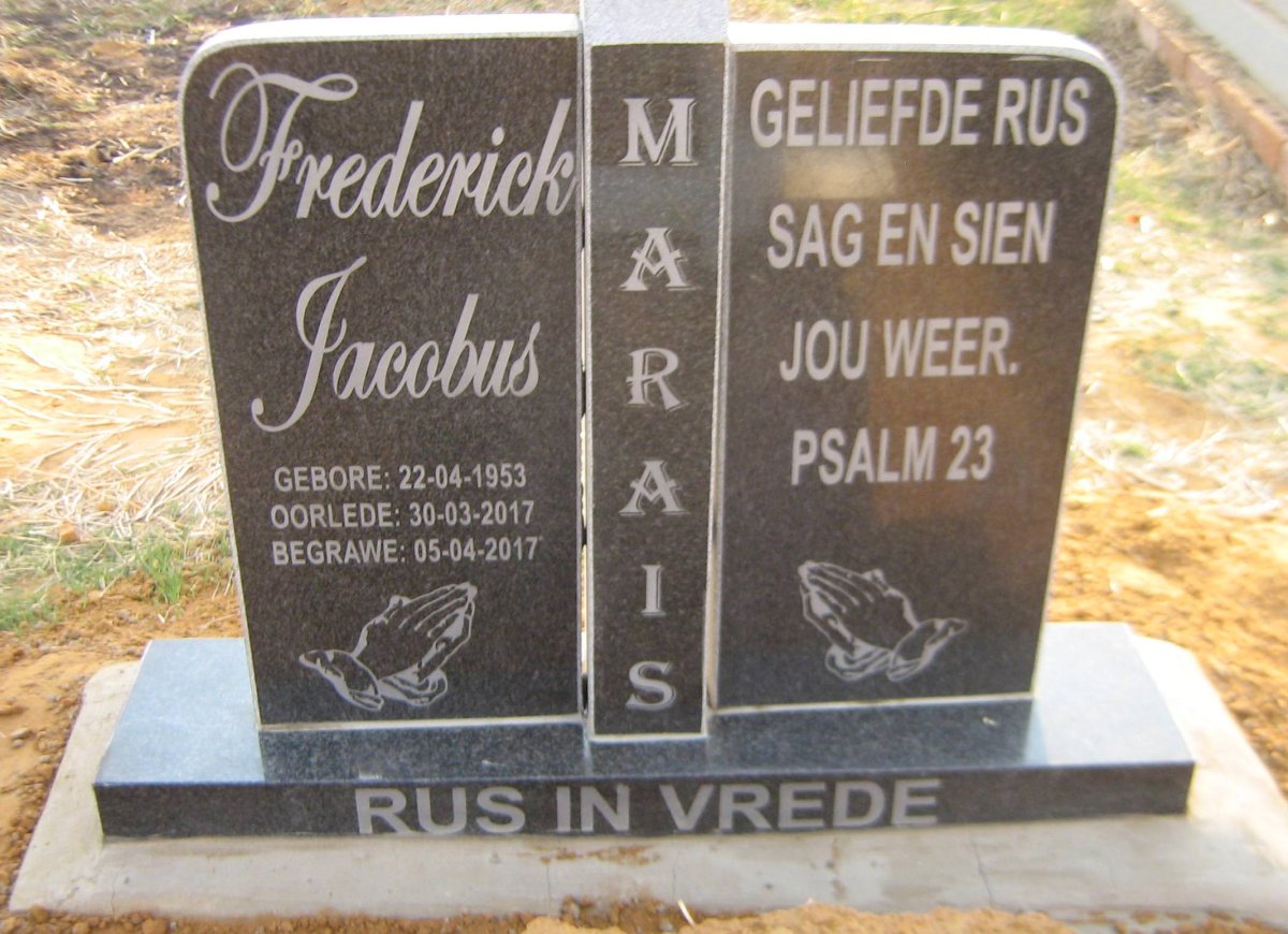 MARAIS Frederick Jacobus 1953-2017