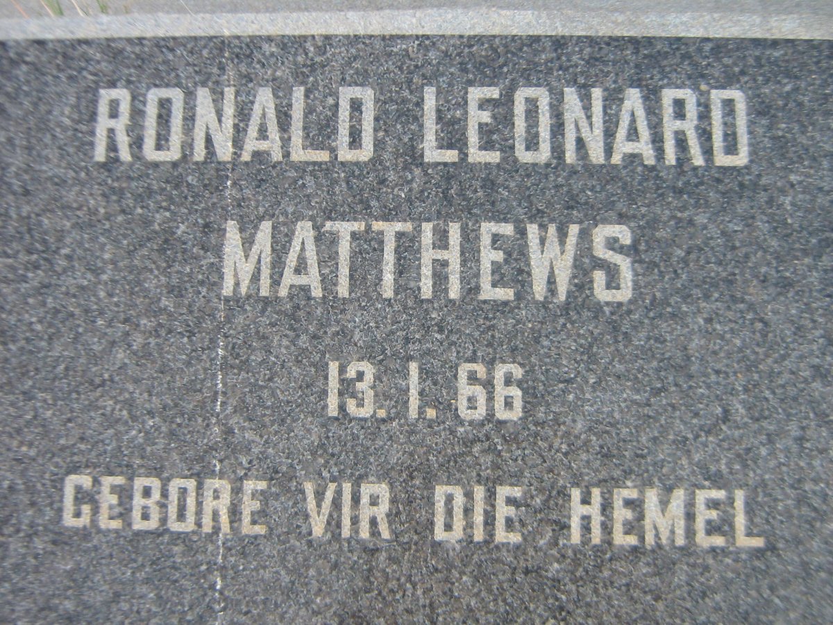 MATTHEWS Ronald Leonard 1966-1966
