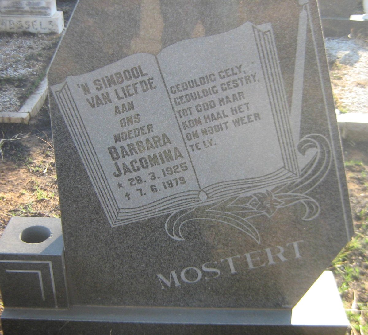 MOSTERT Barbara Jacomina 1925-1979