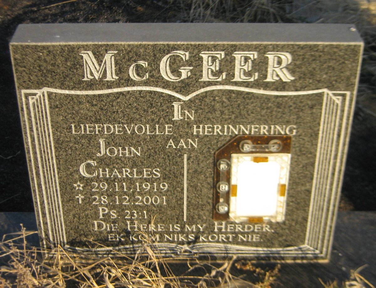 McGEER John Charles 1919-2001
