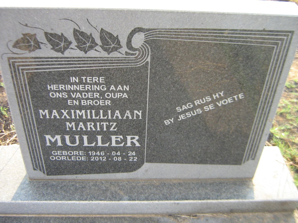 MULLER Maximilliaan Maritz 1946-2012