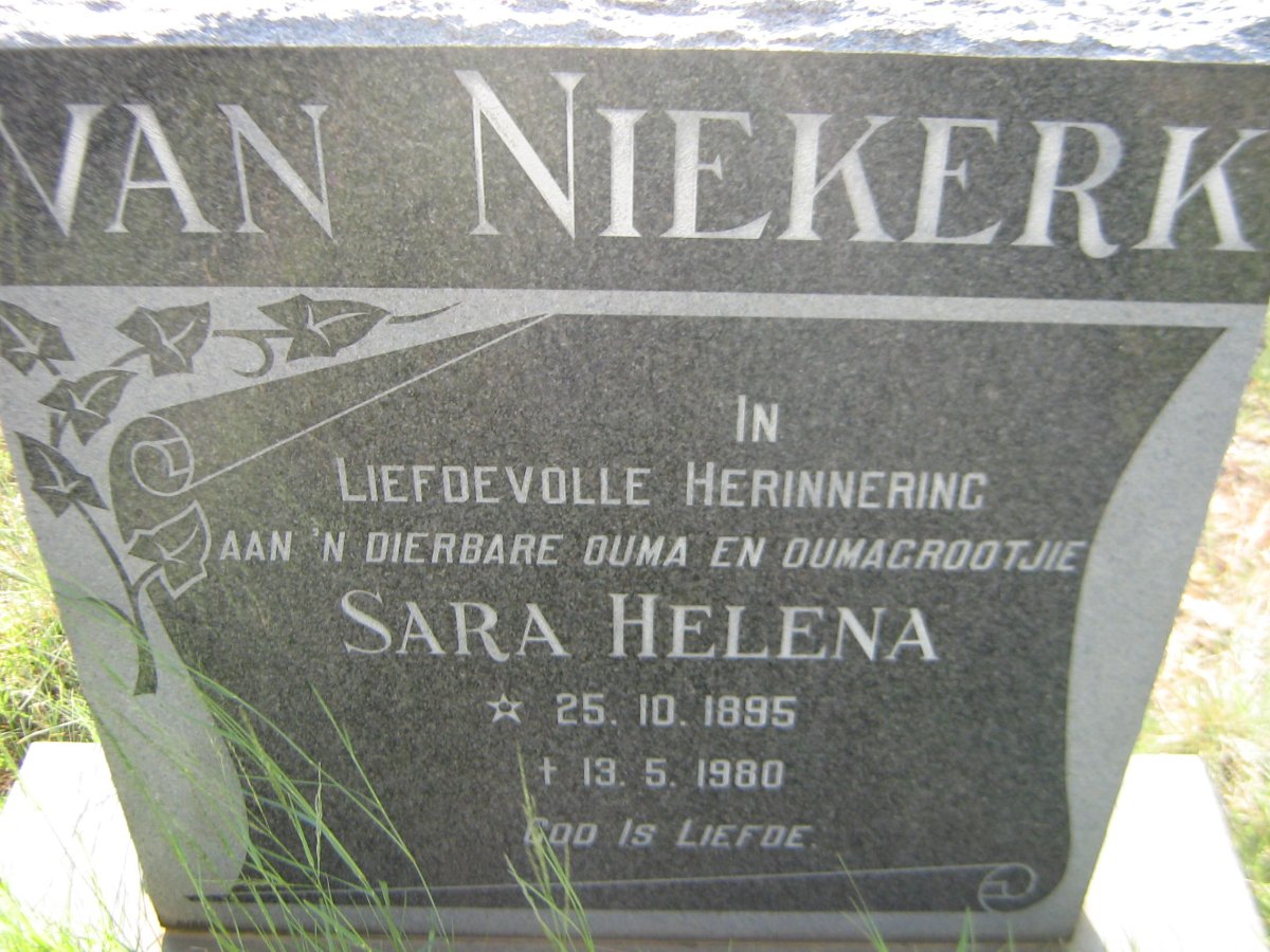 NIEKERK Sara Helena, van 1895-1980