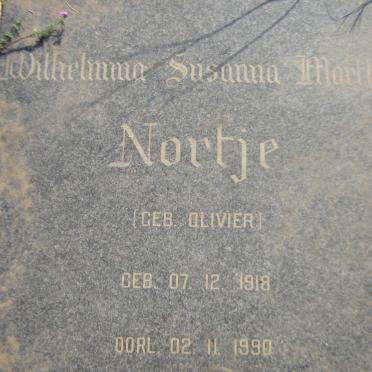 NORTJE Wilhelmina Susanna Martha nee OLIVIER 1918-1990