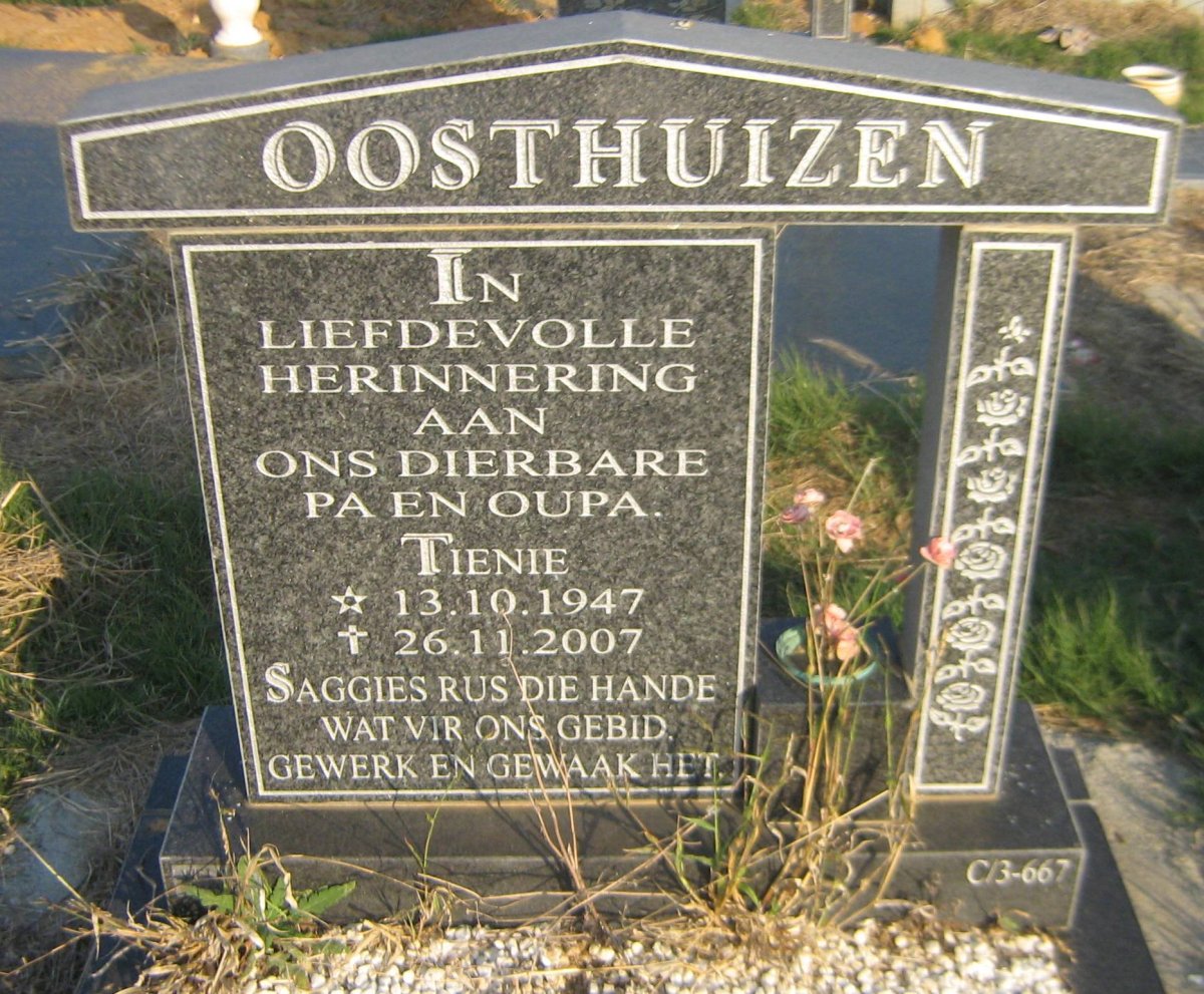OOSTHUIZEN Tienie 1947-2007
