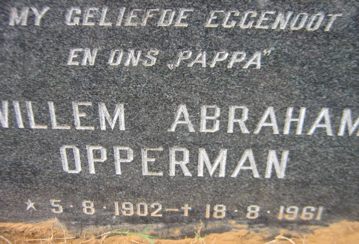 OPPERMAN Willem Abraham 1902-1961