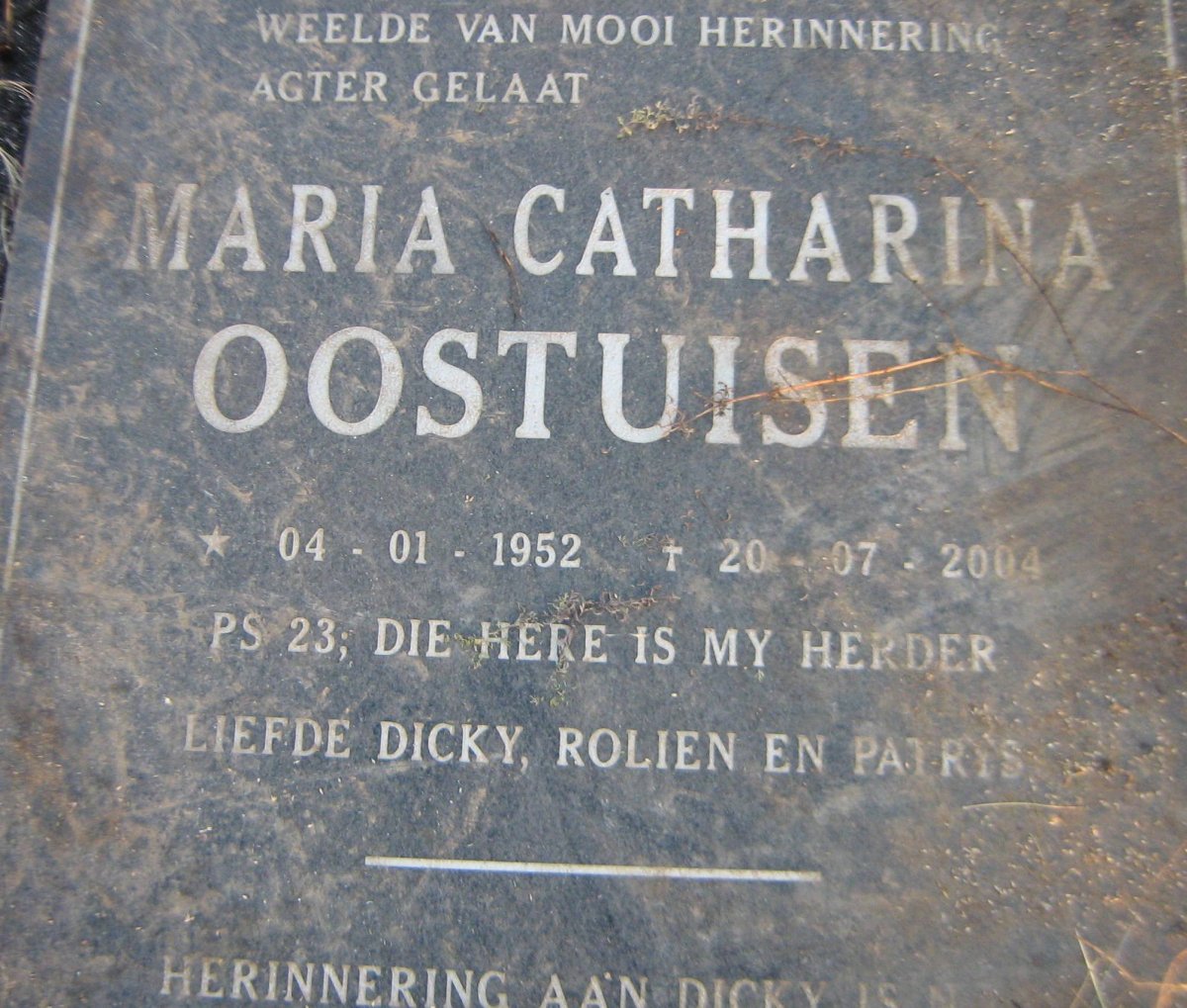 OOSTUISEN Maria Catharina 1952-2004