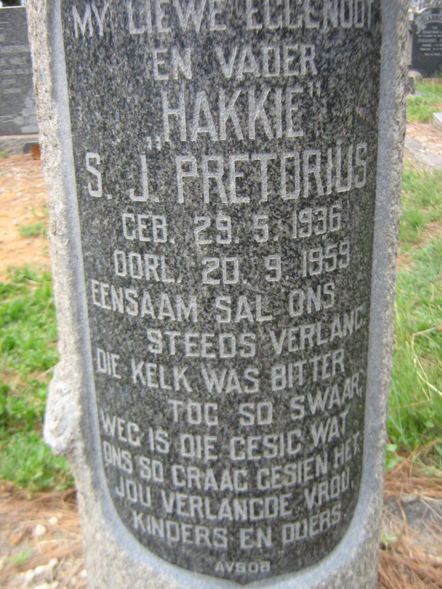 PRETORIUS S.J. 1936-1959
