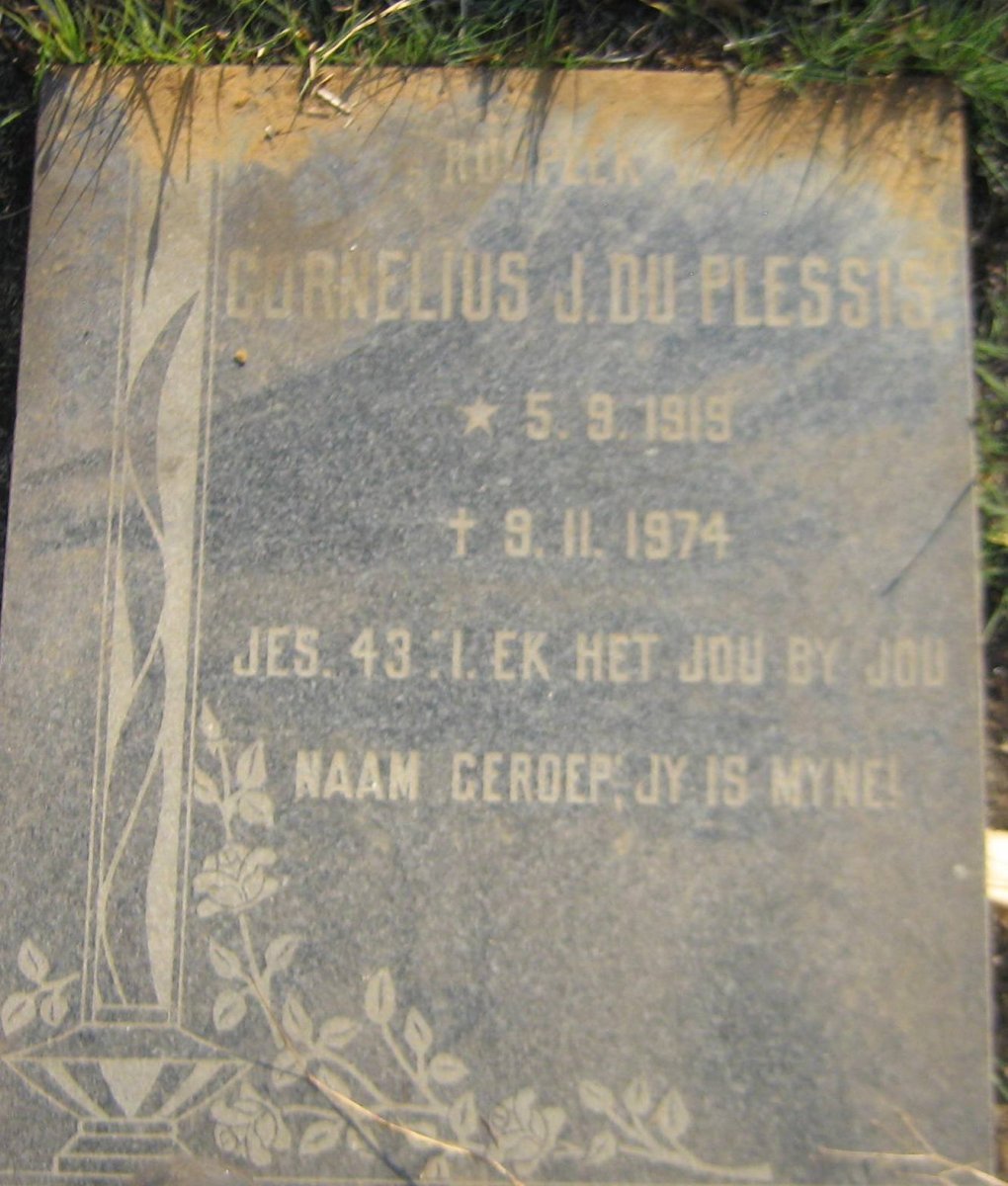 PLESSIS Cornelius J., du 1919-1974