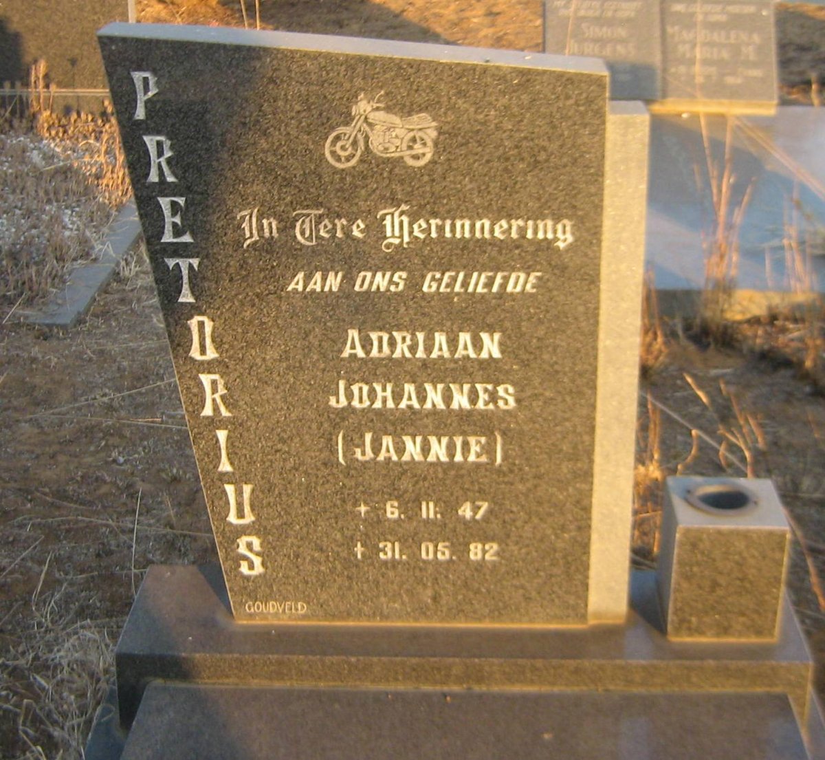 PRETORIUS Adriaan Johannes 1947-1982