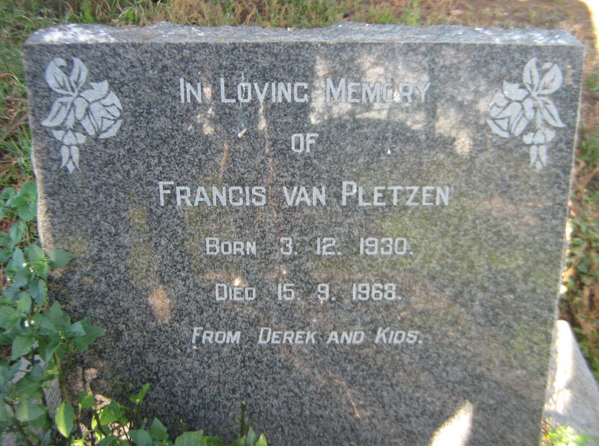 PLETZEN Francis, van 1930-1968