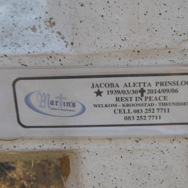PRINSLOO Jacoba Aletta 1939-2014