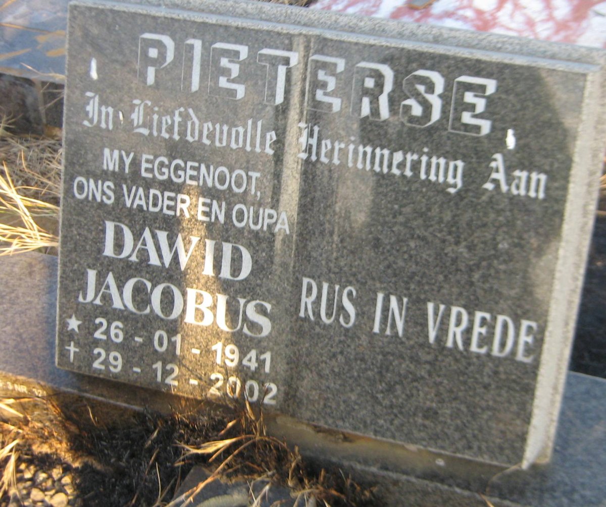PIETERSE Dawid Jacobus 1941-2002