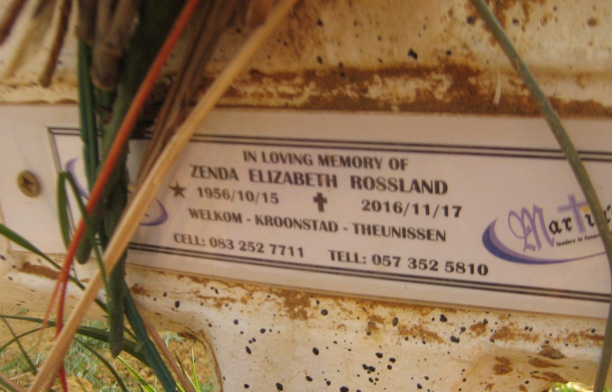 ROSSLAND Zenda Elizabeth 1956-2016