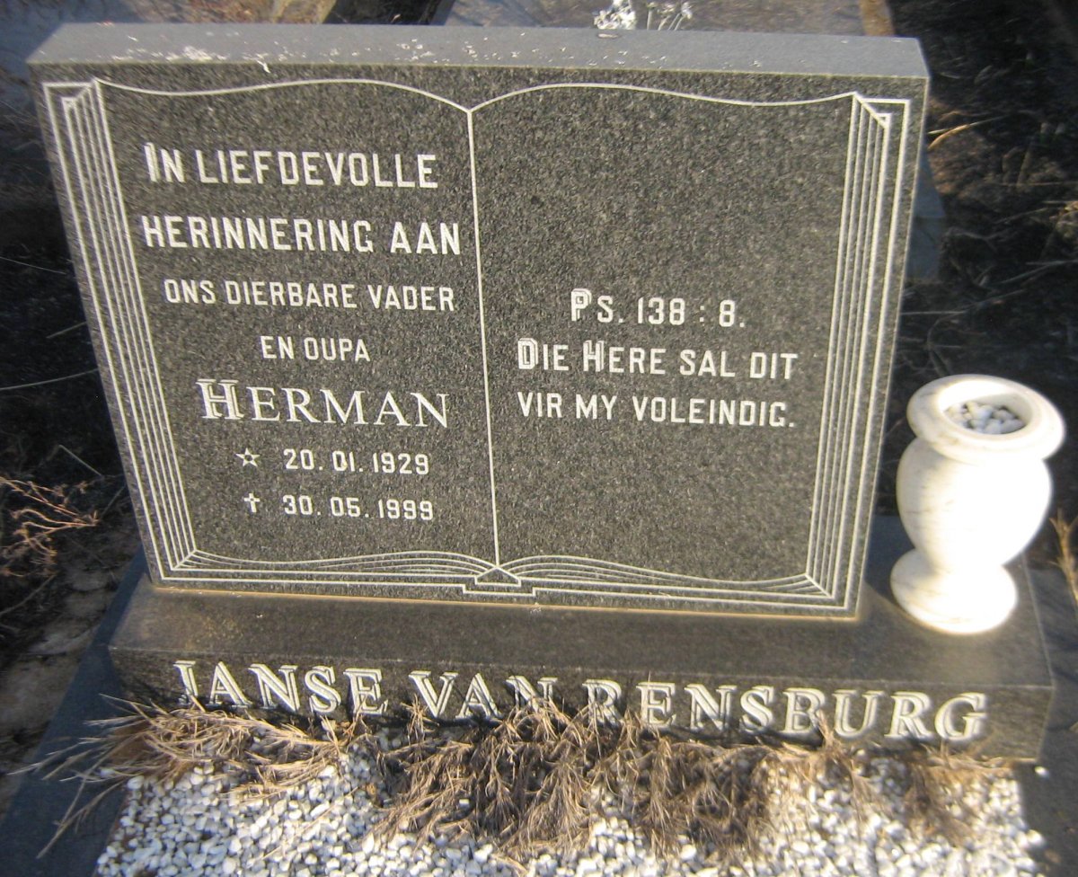 RENSBURG Herman, Janse van 1929-1999