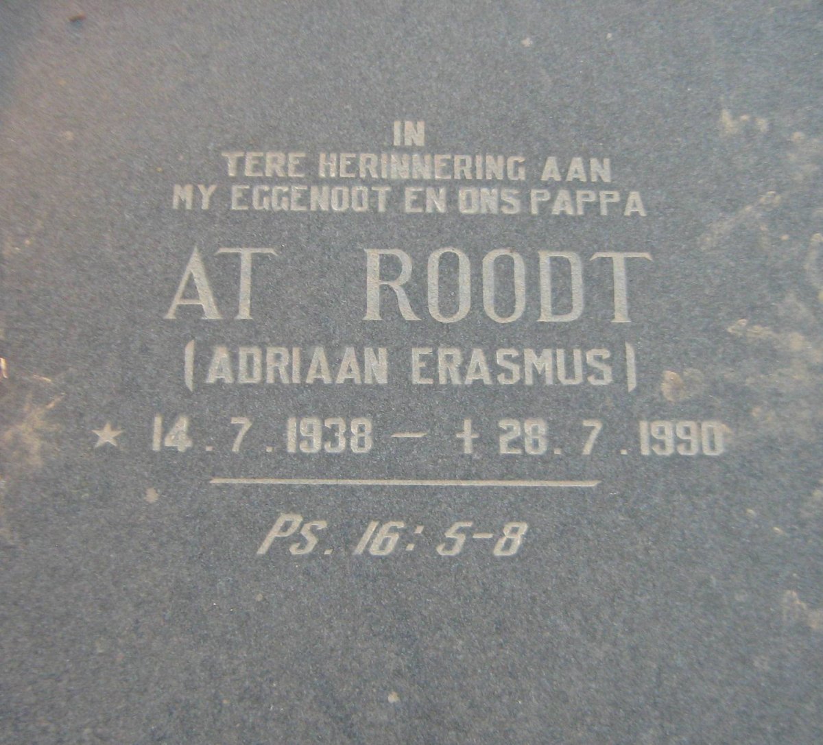 ROODT Adriaan Erasmus 1938-1990