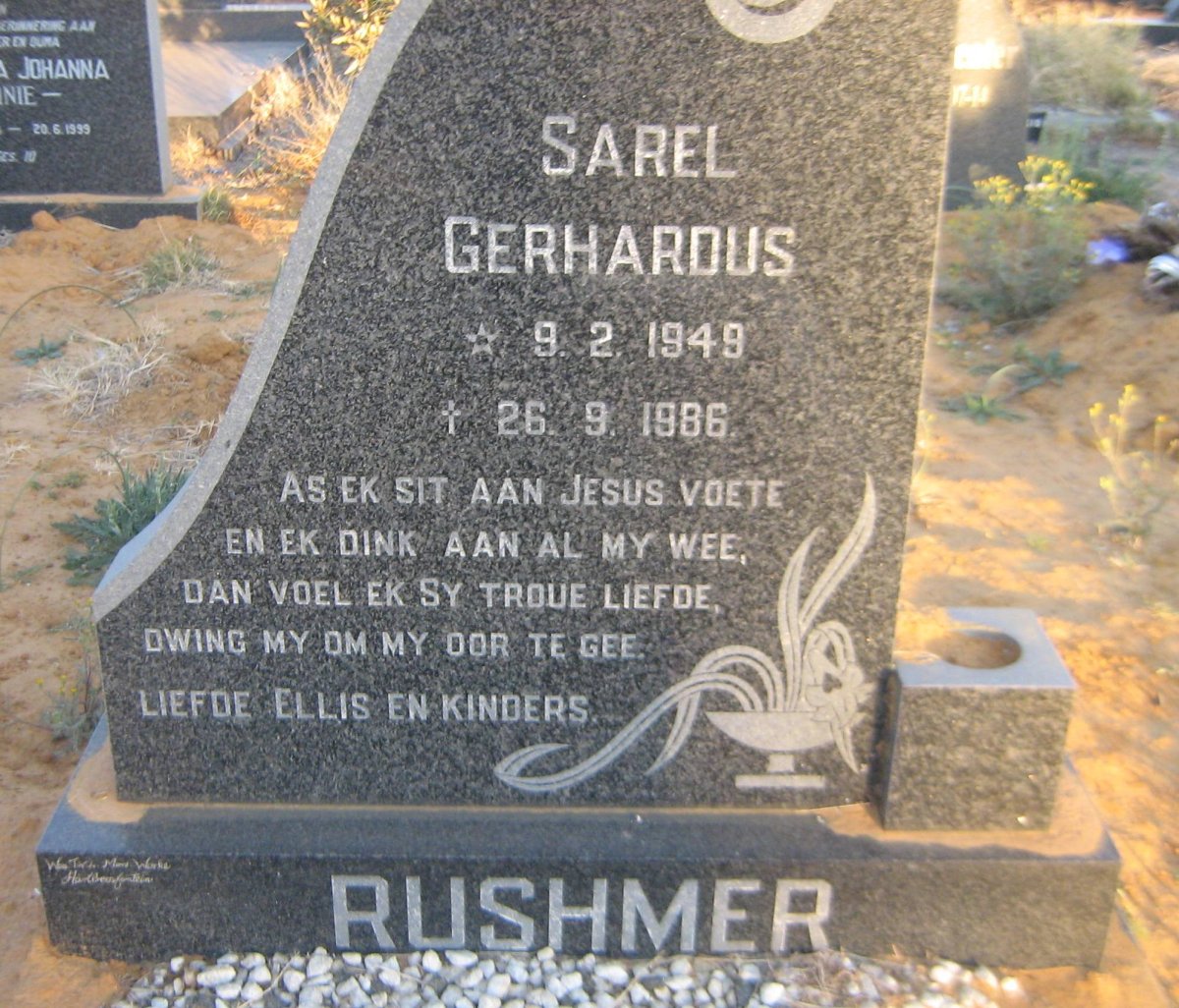 RUSHMER Sarel Gerhardus  1949-1986