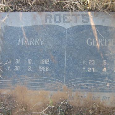 ROETS Harry 1912-1986 &amp; Gertie 1925-2012