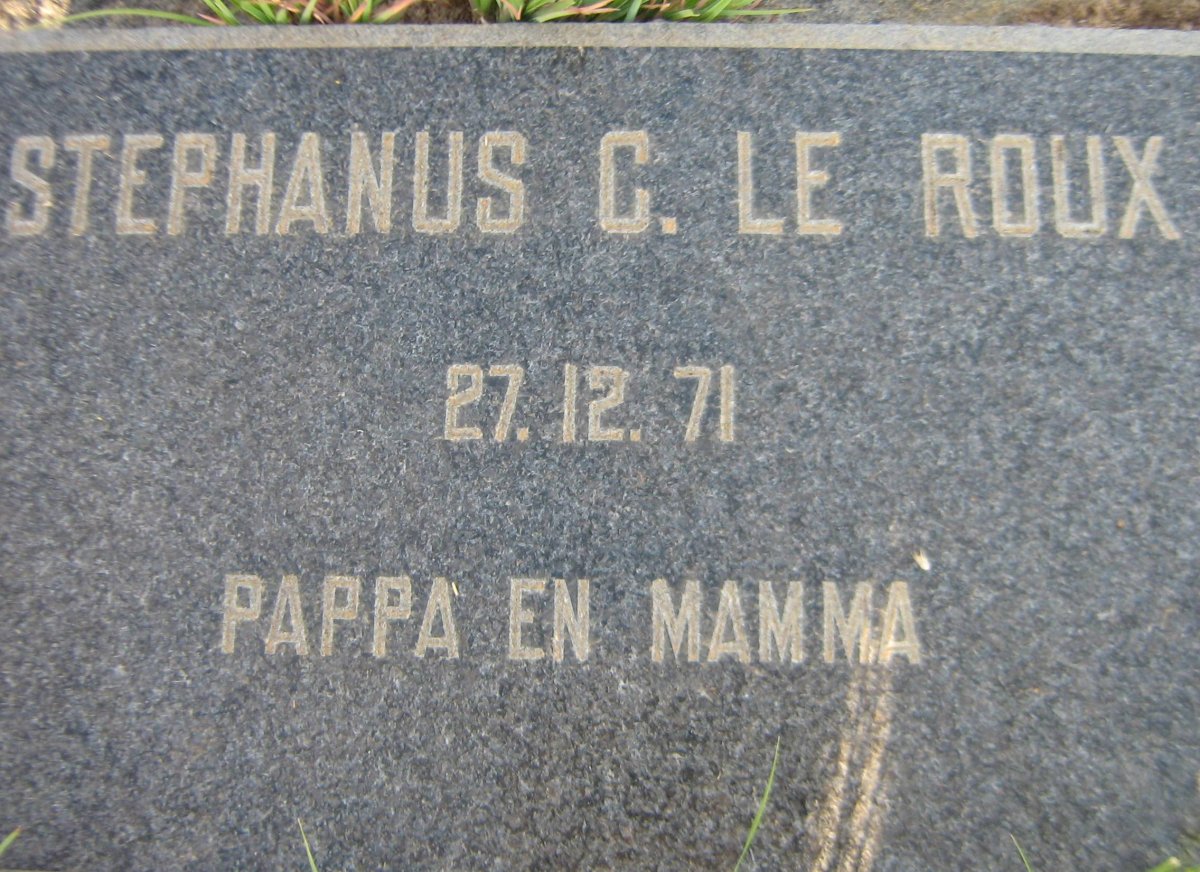 ROUX Stephanus C., le -1971