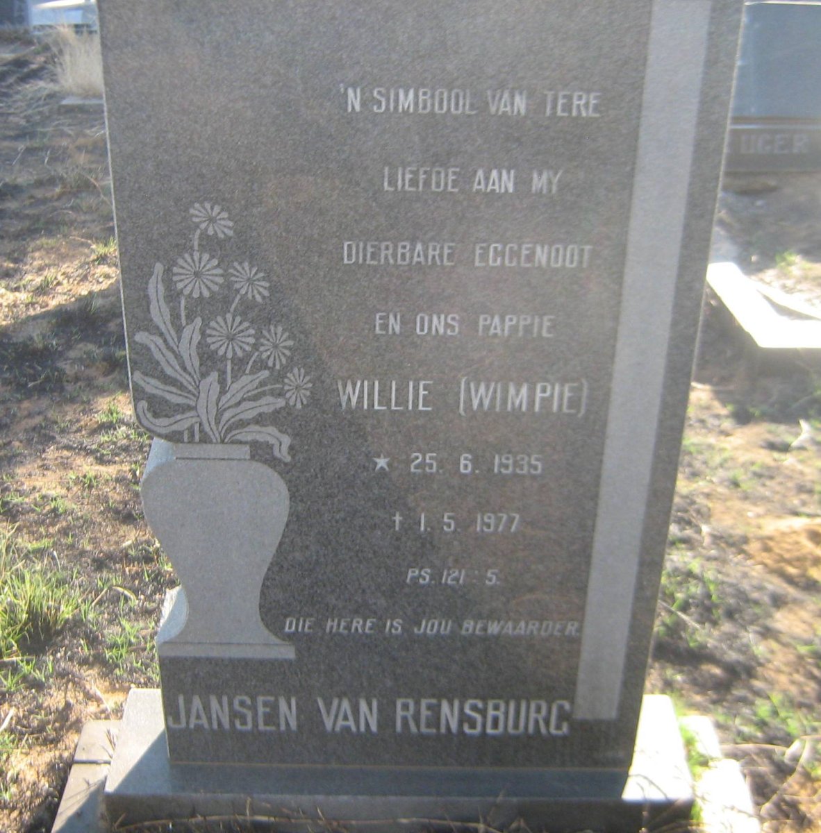 RENSBURG Willie, Jansen van 1935-1977