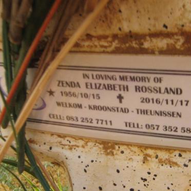 ROSSLAND Zenda Elizabeth 1956-2016