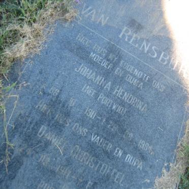 RENSBURG Daniel Christoffel, van 1917-1995 &amp;  Johanna Hendrina PORTWIG 1911-1994