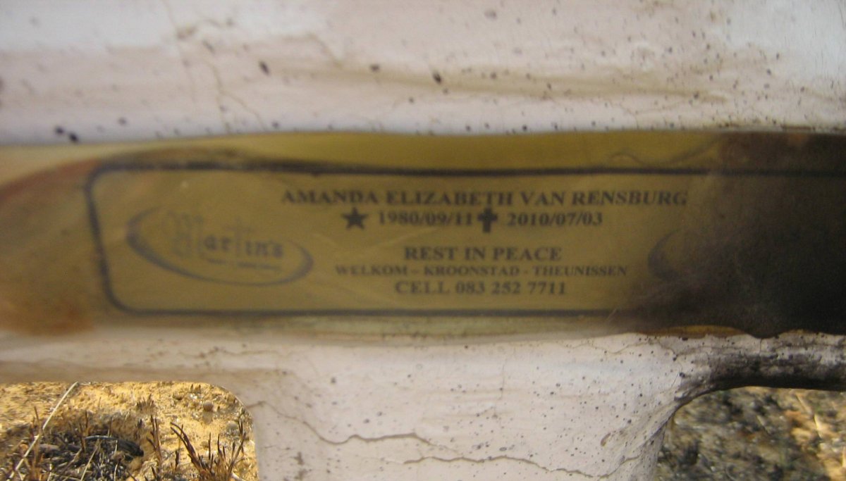 RENSBURG Amanda Elizabeth, van 1980-2010