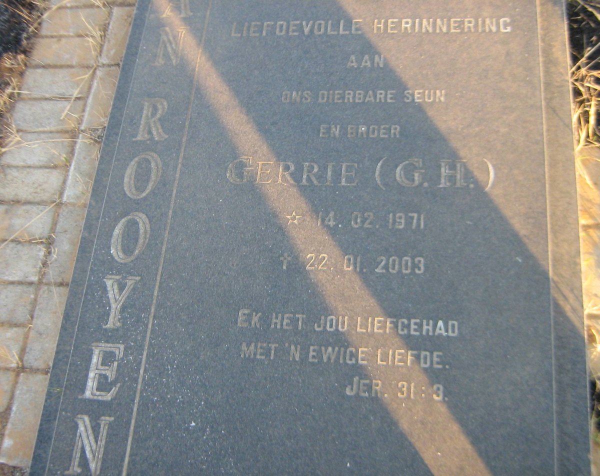 ROOYEN G.H., van 1971-2003