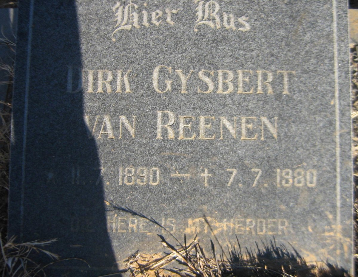 REENEN Dirk Gysbert, van 1890-1980