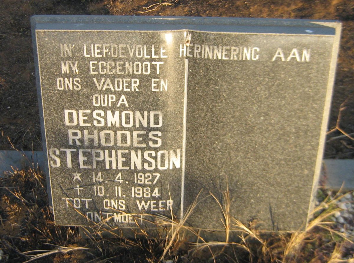 STEPHENSON Desmond Rhodes 1927-1984