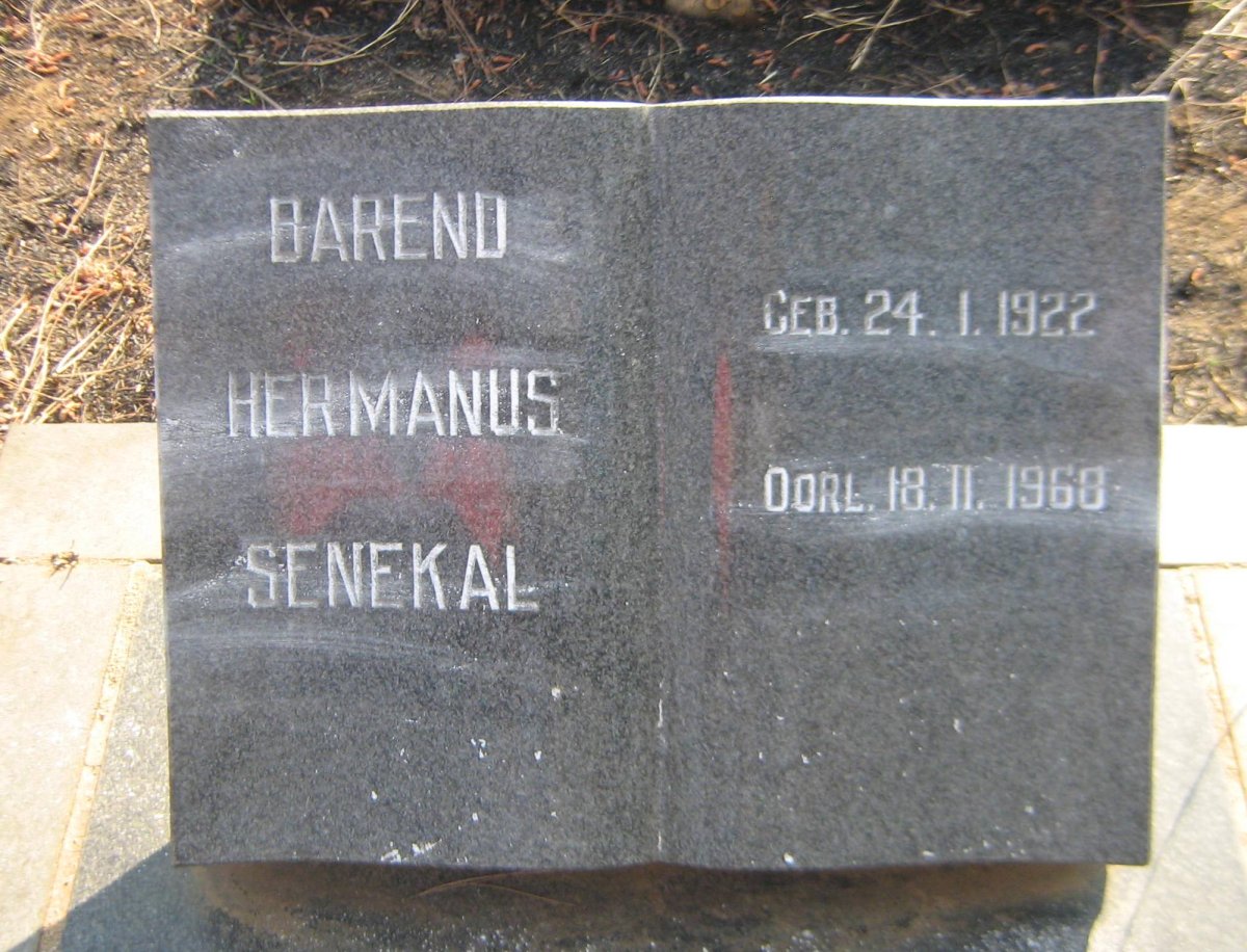 SENEKAL Barend Hermanus 1922-1968