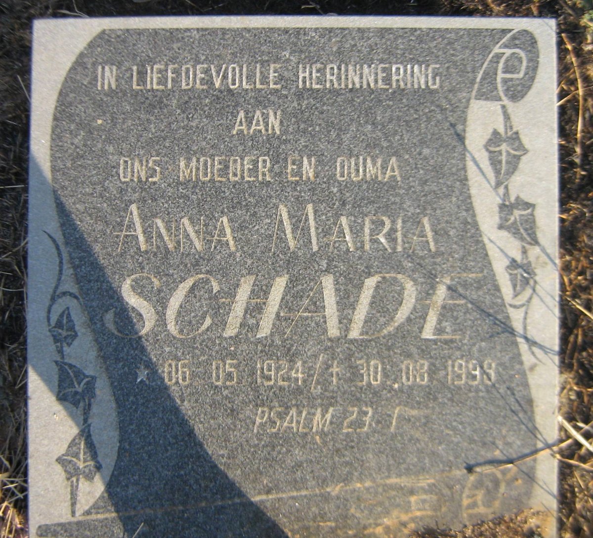 SCHADE Anna Maria 1924-1999