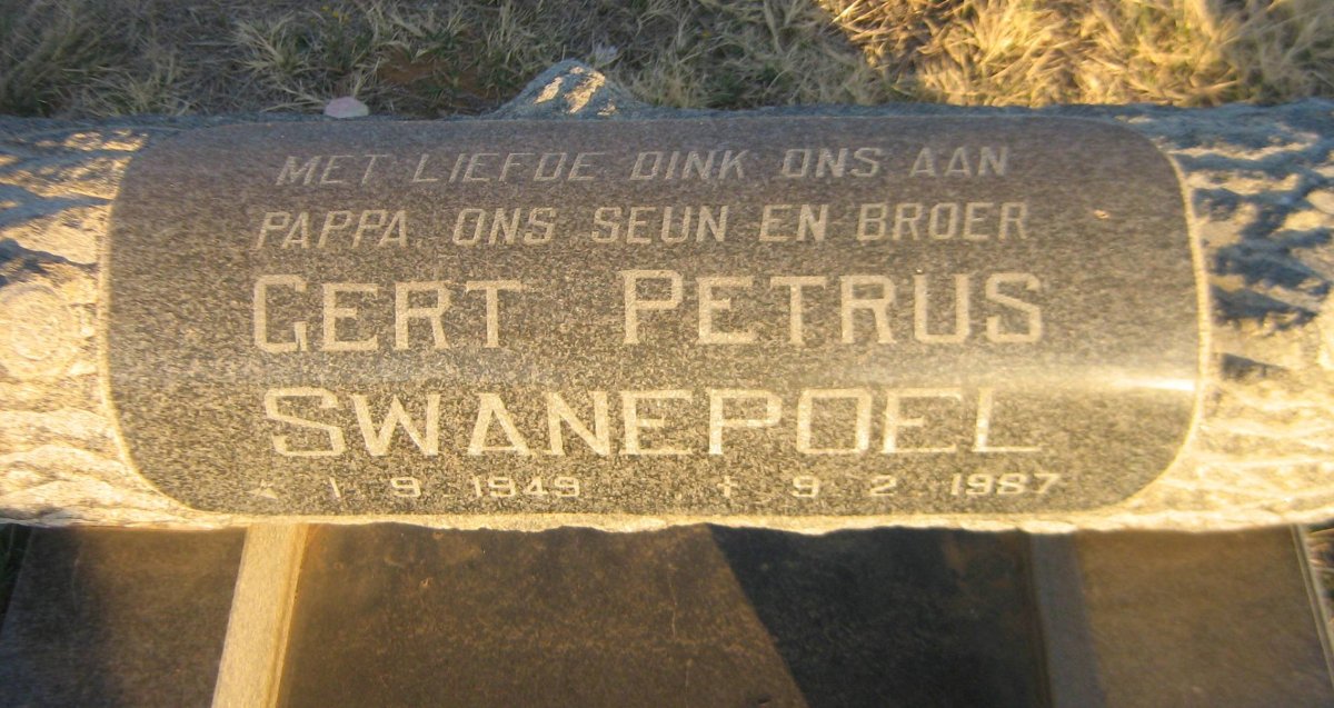 SWANEPOEL Gert Petrus 1949-1987
