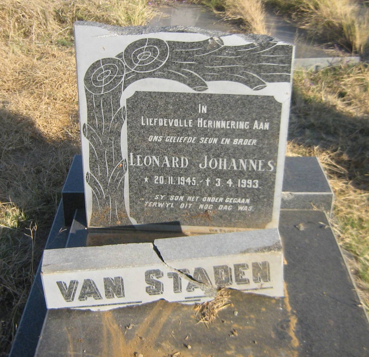 STADEN Leonard Johannes, van 1945-1993