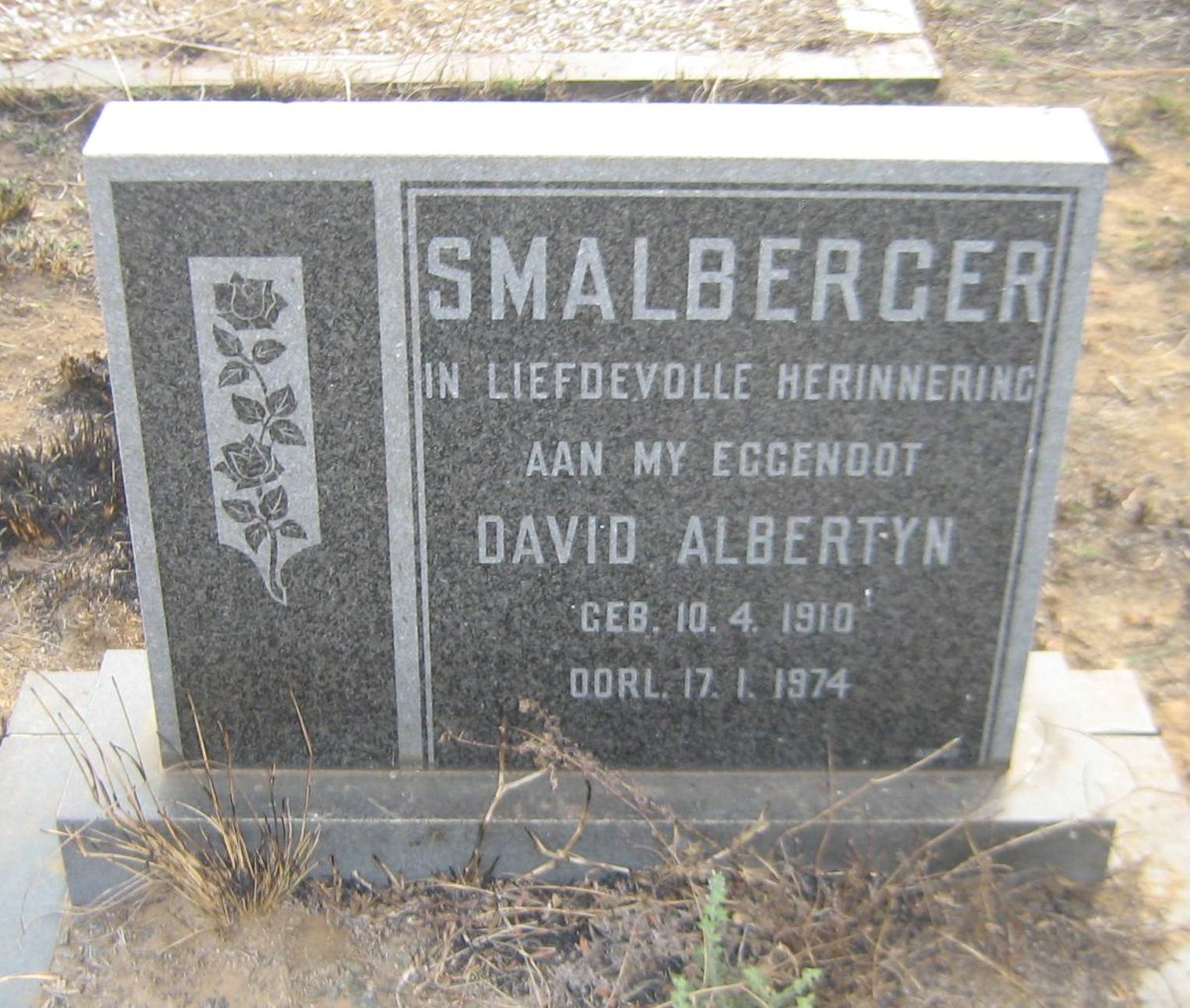 SMALBERGER  David Albertyn 1910-1974