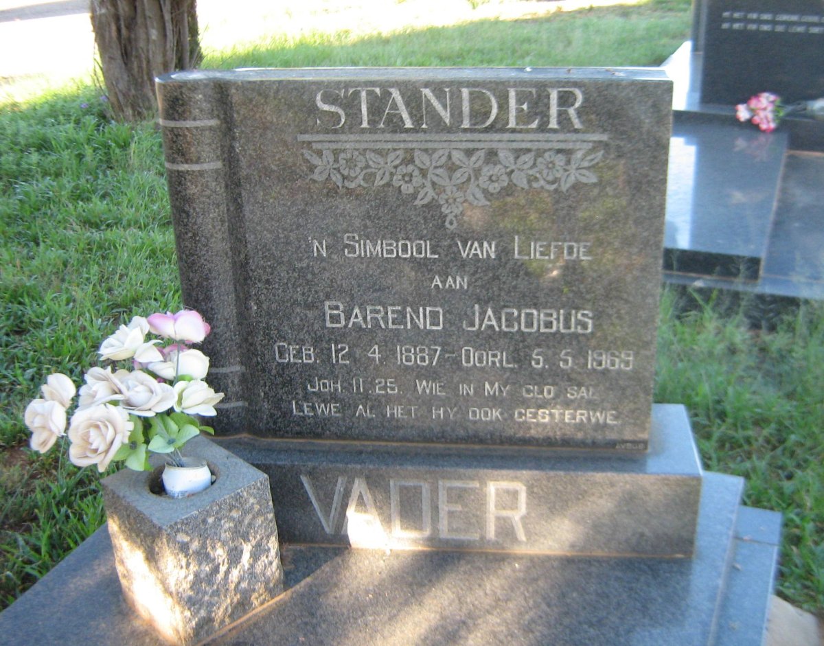 STANDER Barend Jacobus 1887-1969