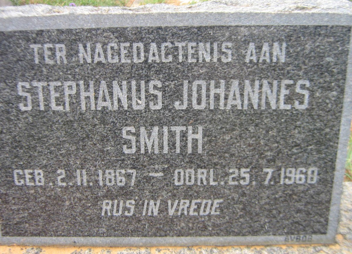 SMITH Stephanus Johannes 1867-1960
