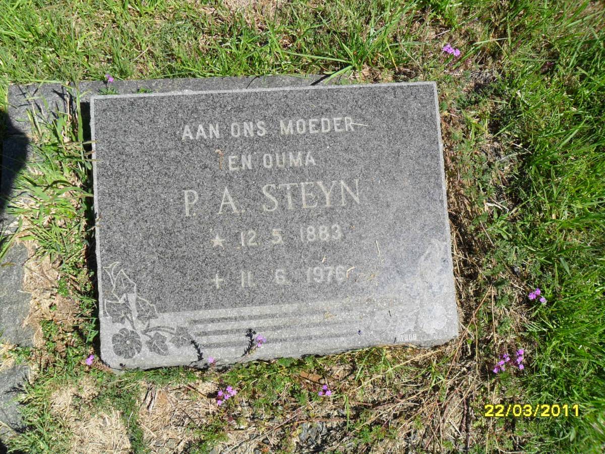 STEYN P.A. 1883-1976
